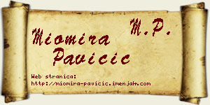 Miomira Pavičić vizit kartica